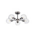 Plattsburgh Semi Ceiling 5 Light E14 IP44 15cm Round Crackled Glass Shade Satin Nickel Clear & Satin Black-4