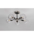 Plattsburgh Semi Ceiling 5 Light E14 IP44 15cm Round Crackled Glass Shade Satin Nickel Clear & Satin Black-8