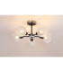 Plattsburgh Semi Ceiling 5 Light E14 IP44 15cm Round Textured Crumple Glass Shade Satin Nickel Clear & Satin Black-3