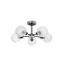 Plattsburgh Semi Ceiling 5 Light E14 IP44 15cm Round Textured Crumple Glass Shade Satin Nickel Clear & Satin Black-4