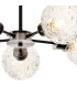 Plattsburgh Semi Ceiling 5 Light E14 IP44 15cm Round Textured Crumple Glass Shade Satin Nickel Clear & Satin Black-7