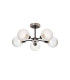 Plattsburgh Semi Ceiling 5x E14 IP44 15cm Round Textured Diamond Pattern Glass Shade Satin Nickel Clear & Satin Black-1
