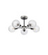 Plattsburgh Semi Ceiling 5x E14 IP44 15cm Round Textured Diamond Pattern Glass Shade Satin Nickel Clear & Satin Black-4