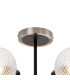Plattsburgh Semi Ceiling 5x E14 IP44 15cm Round Textured Diamond Pattern Glass Shade Satin Nickel Clear & Satin Black-5