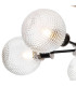 Plattsburgh Semi Ceiling 5x E14 IP44 15cm Round Textured Diamond Pattern Glass Shade Satin Nickel Clear & Satin Black-6