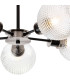 Plattsburgh Semi Ceiling 5x E14 IP44 15cm Round Textured Diamond Pattern Glass Shade Satin Nickel Clear & Satin Black-7