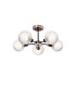 Plattsburgh Semi Ceiling 5 Light E14 IP44 15cm Round Dimpled Glass Shade Satin Nickel Clear & Satin Black-1