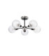 Plattsburgh Semi Ceiling 5 Light E14 IP44 15cm Round Dimpled Glass Shade Satin Nickel Clear & Satin Black-3