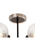 Plattsburgh Semi Ceiling 5 Light E14 IP44 15cm Round Dimpled Glass Shade Satin Nickel Clear & Satin Black-4