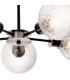 Plattsburgh Semi Ceiling 5 Light E14 IP44 15cm Round Dimpled Glass Shade Satin Nickel Clear & Satin Black-6