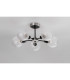 Plattsburgh Semi Ceiling 5 Light E14 IP44 15cm Round Dimpled Glass Shade Satin Nickel Clear & Satin Black-7