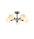 Plattsburgh Semi Ceiling 5x E14 IP44 15cm Round White & Grey Marble Effect Glass Shade Satin Nickel & Satin Black-1
