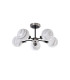 Plattsburgh Semi Ceiling 5x E14 IP44 15cm Round White & Grey Marble Effect Glass Shade Satin Nickel & Satin Black-4