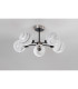 Plattsburgh Semi Ceiling 5x E14 IP44 15cm Round White & Grey Marble Effect Glass Shade Satin Nickel & Satin Black-8