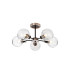 Plattsburgh Semi Ceiling 5 Light E14 IP44 15cm Round Textured Melting Glass Shade Satin Nickel Clear & Satin Black-1