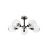Plattsburgh Semi Ceiling 5 Light E14 IP44 15cm Round Textured Melting Glass Shade Satin Nickel Clear & Satin Black-4