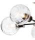Plattsburgh Semi Ceiling 5 Light E14 IP44 15cm Round Textured Melting Glass Shade Satin Nickel Clear & Satin Black-6