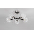 Plattsburgh Semi Ceiling 5 Light E14 IP44 15cm Round Textured Melting Glass Shade Satin Nickel Clear & Satin Black-8