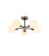 Plattsburgh Semi Ceiling 5 Light E14 IP44 15cm Round Glass Shade Satin Nickel Opal & Satin Black-1