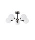 Plattsburgh Semi Ceiling 5 Light E14 IP44 15cm Round Glass Shade Satin Nickel Opal & Satin Black-4