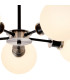 Plattsburgh Semi Ceiling 5 Light E14 IP44 15cm Round Glass Shade Satin Nickel Opal & Satin Black-7