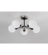 Plattsburgh Semi Ceiling 5 Light E14 IP44 15cm Round Glass Shade Satin Nickel Opal & Satin Black-8