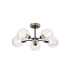 Plattsburgh Semi Ceiling 5 Light E14 IP44 15cm Round Ribbed Glass Shade Satin Nickel Clear & Satin Black-1