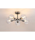 Plattsburgh Semi Ceiling 5 Light E14 IP44 15cm Round Ribbed Glass Shade Satin Nickel Clear & Satin Black-3