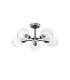 Plattsburgh Semi Ceiling 5 Light E14 IP44 15cm Round Ribbed Glass Shade Satin Nickel Clear & Satin Black-4