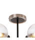 Plattsburgh Semi Ceiling 5 Light E14 IP44 15cm Round Ribbed Glass Shade Satin Nickel Clear & Satin Black-5