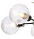 Plattsburgh Semi Ceiling 5 Light E14 IP44 15cm Round Ribbed Glass Shade Satin Nickel Clear & Satin Black-6