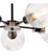 Plattsburgh Semi Ceiling 5 Light E14 IP44 15cm Round Ribbed Glass Shade Satin Nickel Clear & Satin Black-7