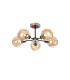 Plattsburgh Semi Ceiling 5 Light E14 IP44 15cm Round Segment Glass Shade Satin Nickel Amber Plated & Satin Black-1