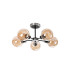 Plattsburgh Semi Ceiling 5 Light E14 IP44 15cm Round Segment Glass Shade Satin Nickel Amber Plated & Satin Black-4