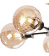 Plattsburgh Semi Ceiling 5 Light E14 IP44 15cm Round Segment Glass Shade Satin Nickel Amber Plated & Satin Black-6