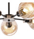 Plattsburgh Semi Ceiling 5 Light E14 IP44 15cm Round Segment Glass Shade Satin Nickel Amber Plated & Satin Black-7