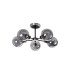 Plattsburgh Semi Ceiling 5 Light E14 IP44 15cm Round Segment Glass Shade Satin Nickel Smoke Plated & Satin Black-4