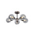 Plattsburgh Semi Ceiling 5 Light E14 IP44 15cm Round Glass Shade Satin Nickel Smoke Plated & Satin Black-1