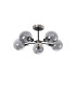 Plattsburgh Semi Ceiling 5 Light E14 IP44 15cm Round Glass Shade Satin Nickel Smoke Plated & Satin Black-4