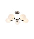 Plattsburgh Semi Ceiling 5 Light E14 IP44 15cm Round Speckled Glass Shade Satin Nickel White & Satin Black-1