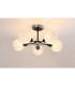 Plattsburgh Semi Ceiling 5 Light E14 IP44 15cm Round Speckled Glass Shade Satin Nickel White & Satin Black-3