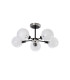 Plattsburgh Semi Ceiling 5 Light E14 IP44 15cm Round Speckled Glass Shade Satin Nickel White & Satin Black-4