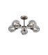 Plattsburgh Semi Ceiling 5x E14 IP44 15cm Textured Smooth/Ribbed Glass Shade Satin Nickel Smoke Plated & Satin Black-1
