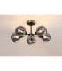 Plattsburgh Semi Ceiling 5x E14 IP44 15cm Textured Smooth/Ribbed Glass Shade Satin Nickel Smoke Plated & Satin Black-3