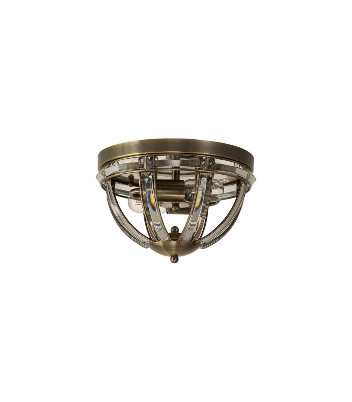 Vestal 31cm Round Flush 2 Light E27 Antique Brass-4