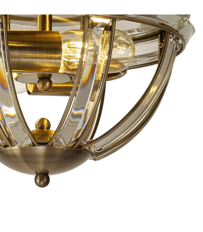 Vestal 31cm Round Flush 2 Light E27 Antique Brass-6