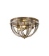Vestal 41.5cm Round Flush 3 Light E27 Antique Brass-1