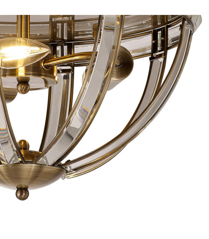 Vestal 41.5cm Round Flush 3 Light E27 Antique Brass-6
