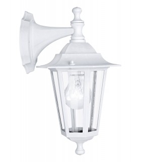 1 Light Outdoor Wall Lantern White IP44, E27 - 1