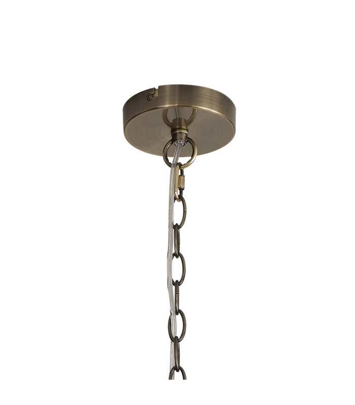 Vestal 28cm Round Drum Pendant/Semi Ceiling 1 Light E27 Antique Brass-6